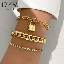 17 km brede verstelbare armbanden set metalen goudkleurige armbanden voor dames 