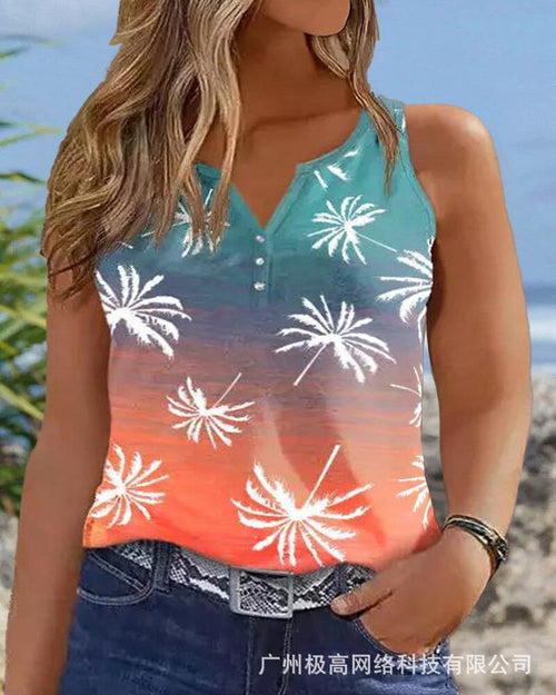 Luipaardprint Notch Neck Tank Top Dames Mouwloze V-hals Camis Lente Zomerjurk 