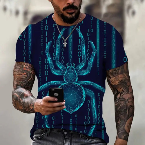 2023 Men's T Shirts Fashion Spider Design 3D Print Clothing Summer Casual Harajuku Style Tee Hip Hop Streetwear Oversized Tshirt