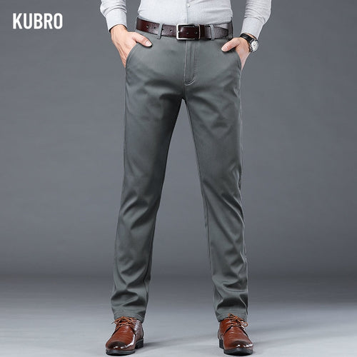 KUBRO Men's Lightweight Smart Casual Loose Straight Pants All Match Korean 2023 Business Trousers Six Color Options Streetwear