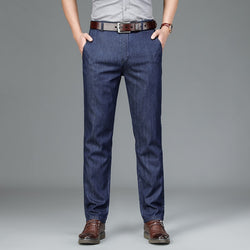 Merk Heren Jeans 100% Katoen Mode Lente Zomer Zakelijke Broek Klassieke Stijl Merk Denim Broek Mannelijke Grote Maat 38 40 42 