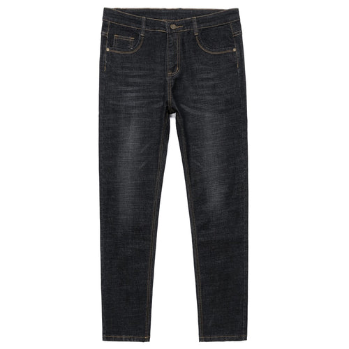 Plus Size 42 44 46 48 50 Klassieke Heren Jeans Losse Rechte Zwart Blauwe Jeans Stretch Business Casual broek Mannelijke Merk Broek 