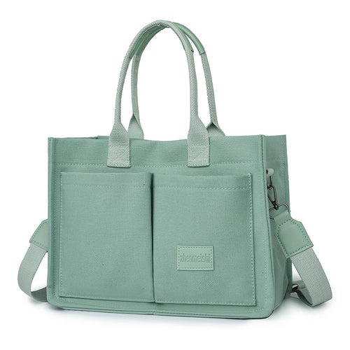 Canvas Shoulder Multi-pocket Shopper