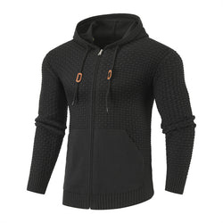 Knitting Zipper Hoodies Leather Printing 3D Outdoor Sports Hoodies with Pockets