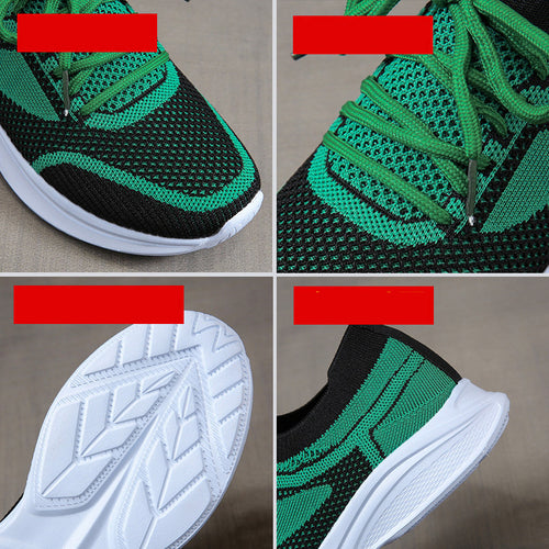 Lace-up Mesh Green Black Sports