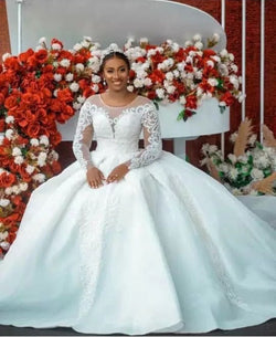 Ball Gown  Long Sleeves Bridal