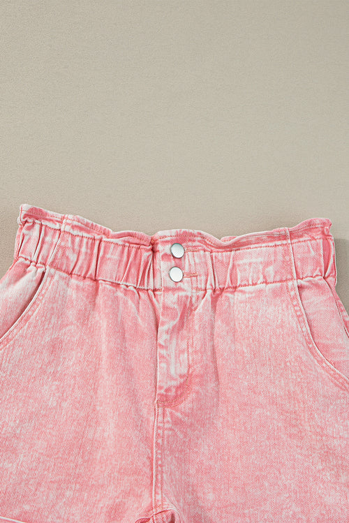 Dusty Pink Vintage Washed Frilled High Waist