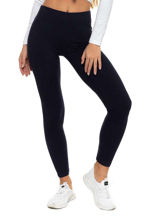 Long wide waistband leggings