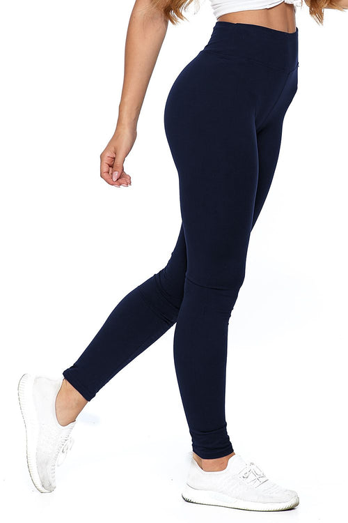 Long wide waistband leggings