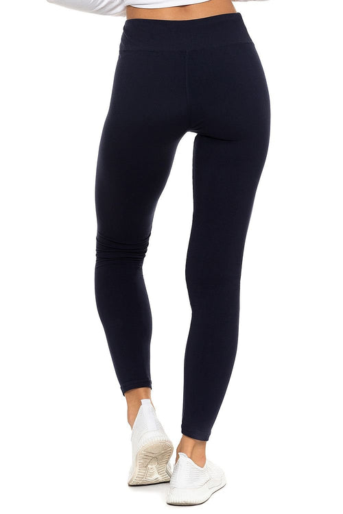 Long wide waistband leggings