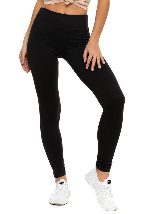 Long wide waistband leggings