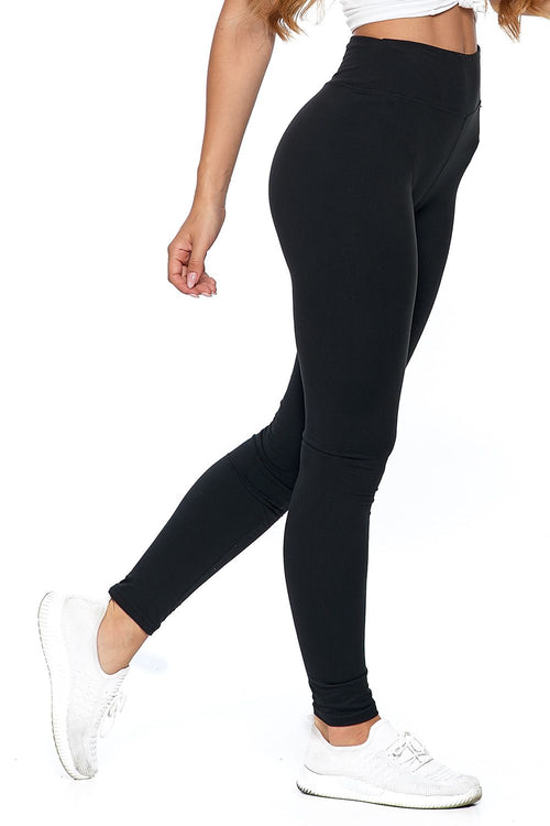 Long wide waistband leggings