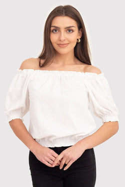 Cream elastic blouse