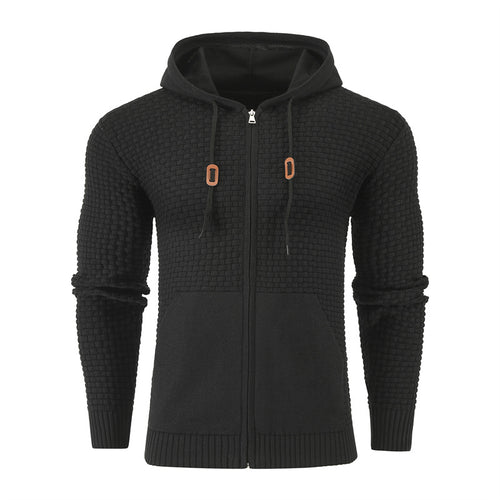 Knitting Zipper Hoodies Leather Printing 3D Outdoor Sports Hoodies with Pockets