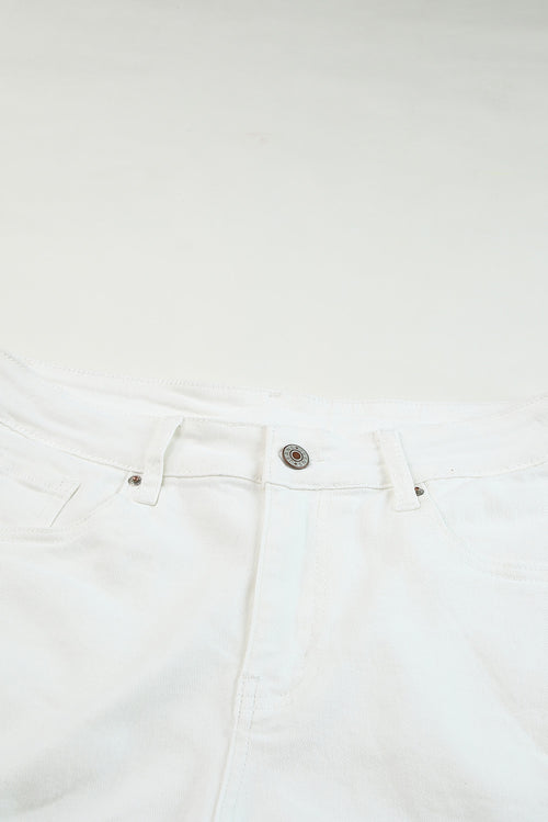 White Frayed Distressed Denim