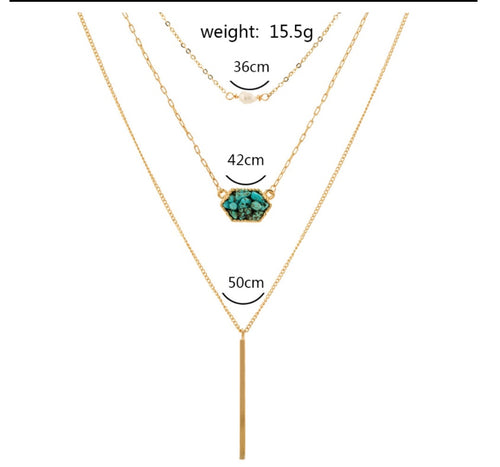 Popular Simple Diamond-shaped Natural Turquoise Pendant