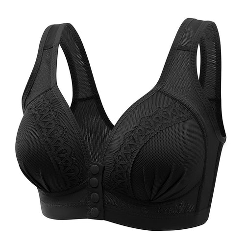 Front Closure Button  Wireless Bralette Push Up