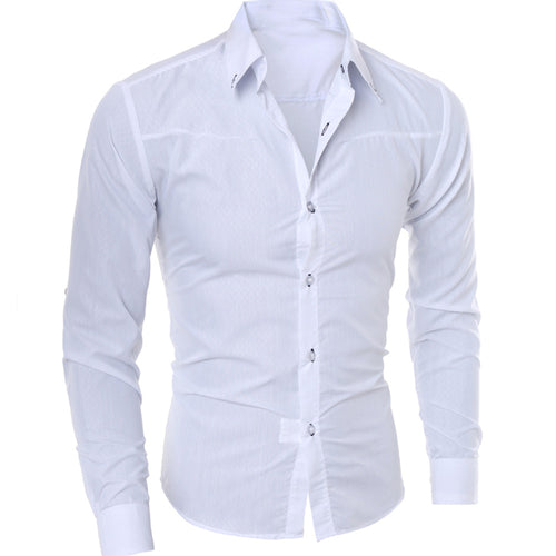 New Fashion Mens Summer Long Sleeve Shirt Button Up Business Work Smart Formal Dress Shirts Tops Black White Blue Pink