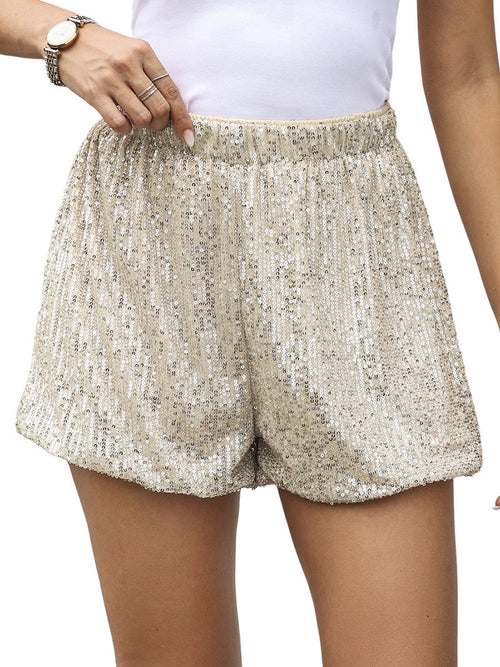 Sequined High Waist Straight