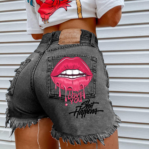 Ripped Denim Shorts