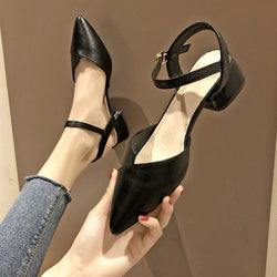Summer Baotou Sandals Female Fairy Wind Heel Single Shoes Pointed Toe Women's Shoes