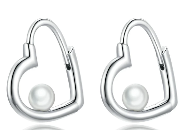S925 Cherished Heart Female Earrings