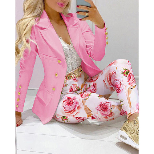 Women's Suit Jacket And Trousers Two-piece Suit