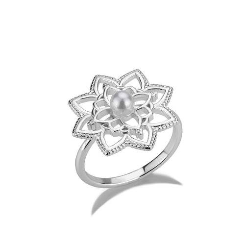 Women's Stainless Steel Rings Vintage Golden Lotus Rings Men's Moon Sun Opal Rings Wedding Couple Rings