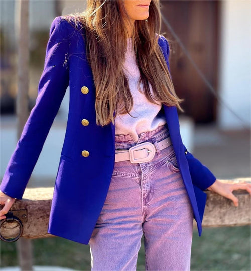 Women Clothing  Five Color Blazer Long Sleeved Top Casual Wild