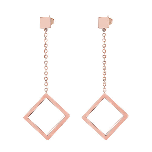 Female square frame earrings