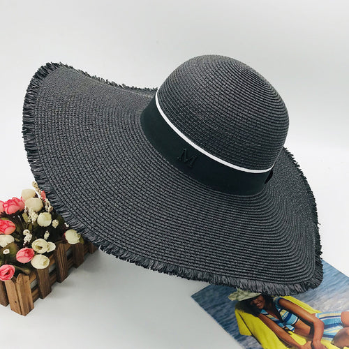 Encrypted Braid Broad-Brimmed Hat Wide Brim Straw Hat Sun Hat Women Summer Korean Beach Hat