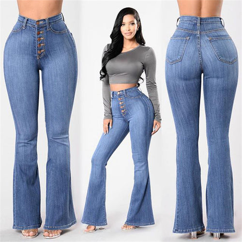 Nieuwe stretchjeans met hoge taille