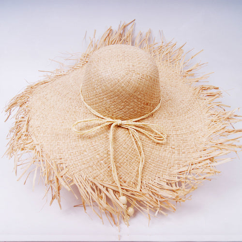 Raffia Korean Style Wide Brim Hat Sun Hat Beach Hat Female Cap Long-Term Supply Seamless