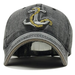 New Boat Anchor Washed Embroidered Baseball Cap Women Washed Vintage Casual Cap Men's Outdoor Sunscreen Hat