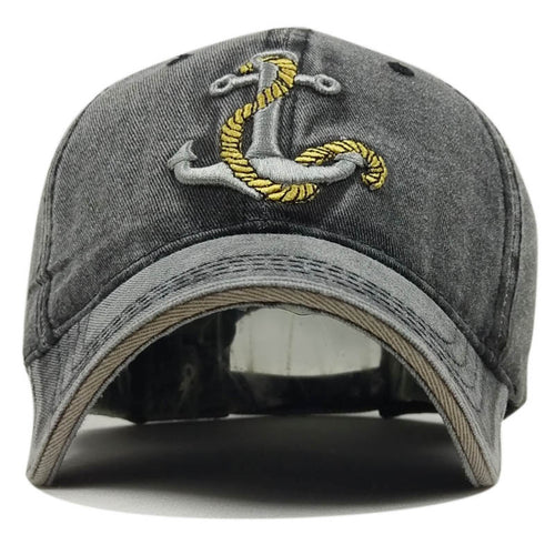 New Boat Anchor Washed Embroidered Baseball Cap Women Washed Vintage Casual Cap Men's Outdoor Sunscreen Hat