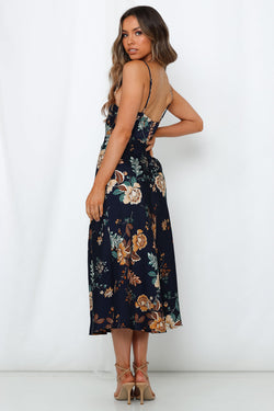 Women Summer Vacation Floral Cami Maxi A Line Dress