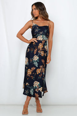 Women Summer Vacation Floral Cami Maxi A Line Dress