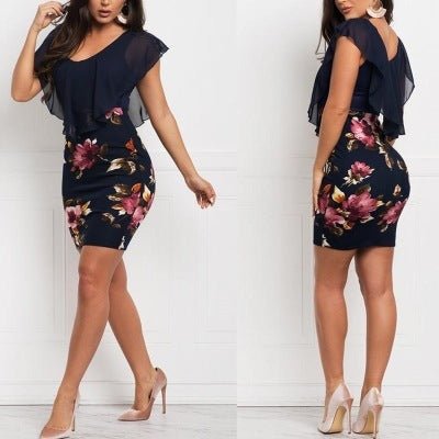 Two-piece Printed Slim-fit Casual