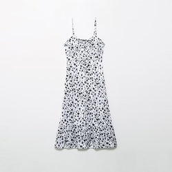 V neck Breasted Animal Print Midi Cami