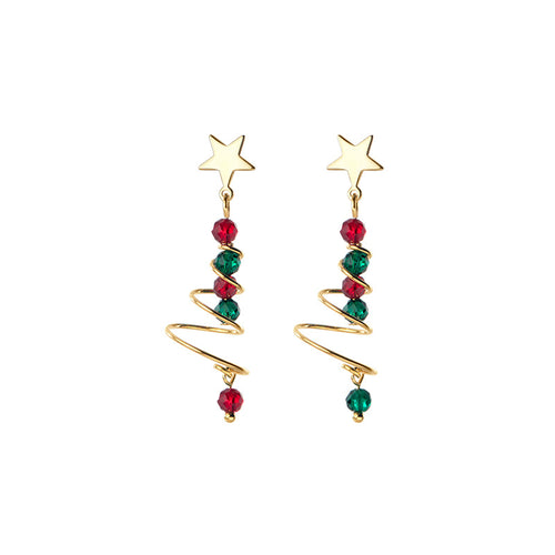 Christmas tree earrings female