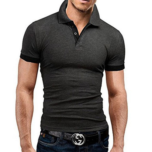 Men's Stand-up Collar Short-sleeved Polo Shirt Business Casual Summer Solid Color Polo Shirt Male Advertising Shirt