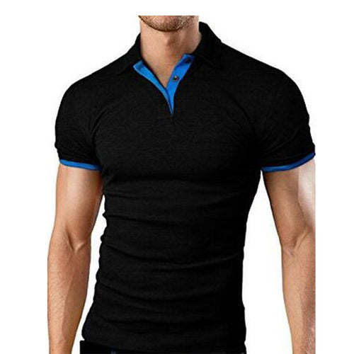Men's Stand-up Collar Short-sleeved Polo Shirt Business Casual Summer Solid Color Polo Shirt Male Advertising Shirt