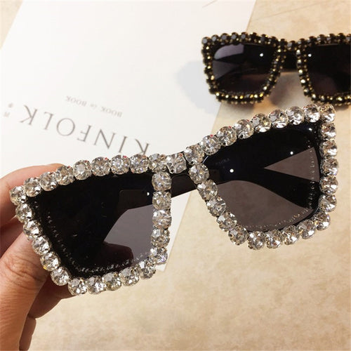Female heavy metal diamond sunglasses