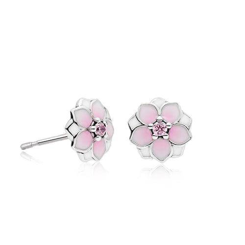 Female s925 magnolia earrings