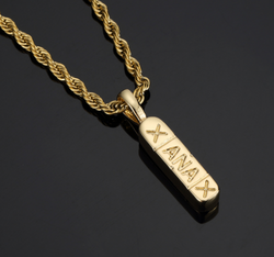 Tide brand men and women pendant Pure copper gold plated hip hop necklace jewelry
