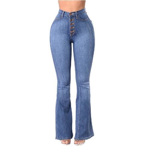 Nieuwe stretchjeans met hoge taille