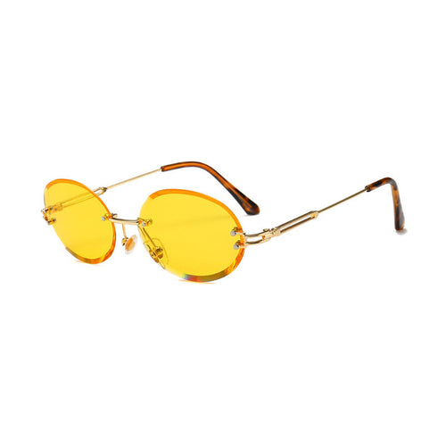 Retro oval sunglasses female borderless