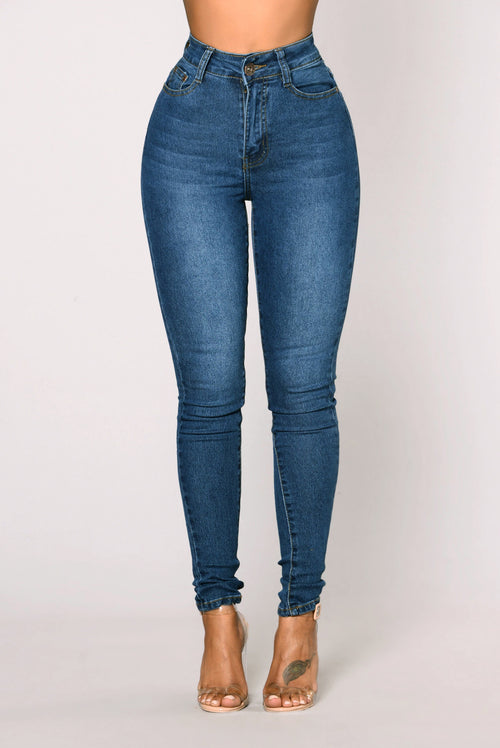 Populaire stretch denim skinny broek met ultrahoge taille en heuplift