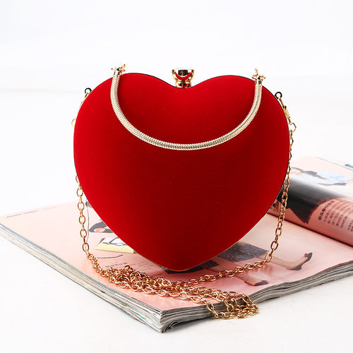 Heart-shaped Clutch Simple Dinner Bag Handmade