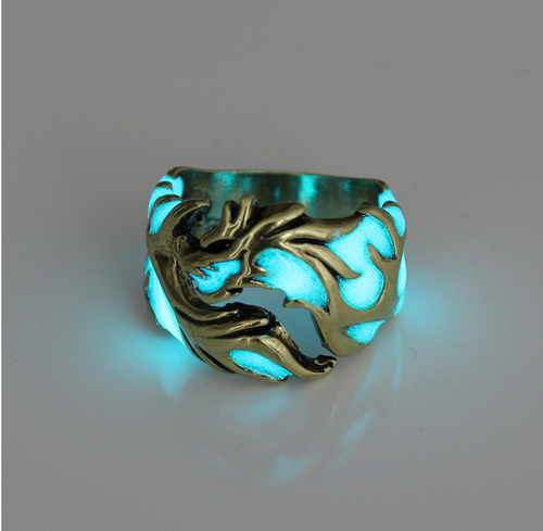 Vintage Men's Rings Fashion Dragons Adjustable Rings Personalized Night Lights